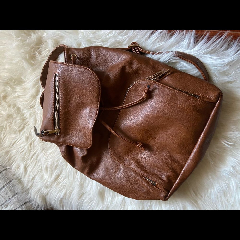 Also leather backpack